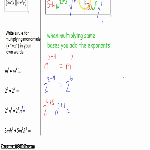 multiplying monomials