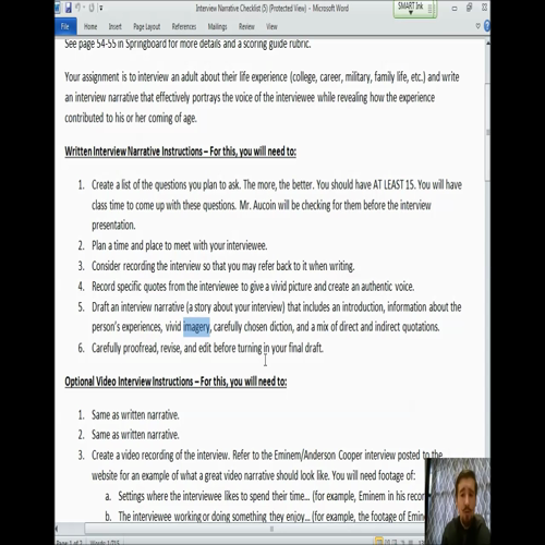 sept 15th interview project instructions