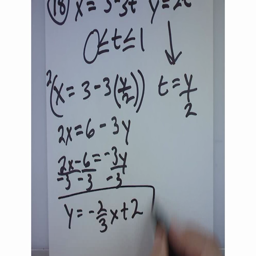 AP Calculus 1.4 - Parametric Equations  HW # 18