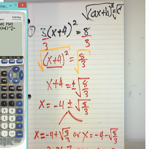 Pre-Calculus P.5 - Solving Equations Graphically, Numerically, and Algebraically - HW # 9