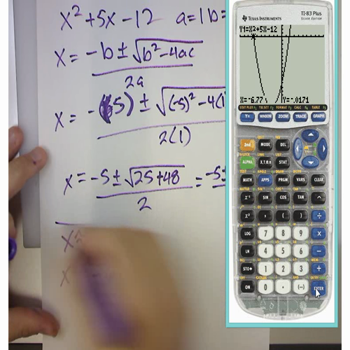 Pre-Calculus P.5 - Solving Equations Graphically, Numerically, and Algebraically - HW # 23