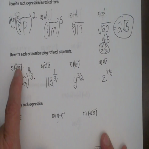 rational expressions to radicals