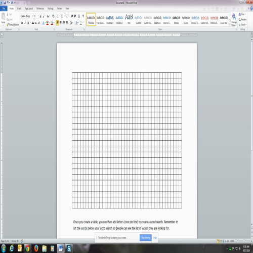 Creating a Word Search