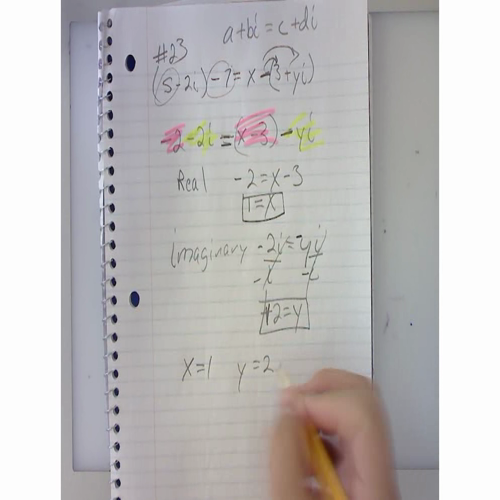 Pre-Calculus P.6 - Complex Numbers - HW # 23
