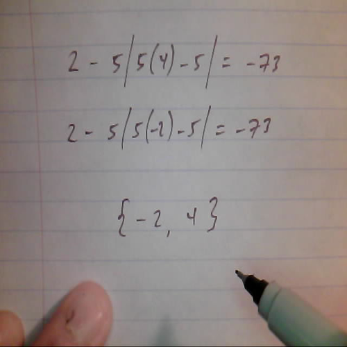 Solving Absolute Value Equations #2