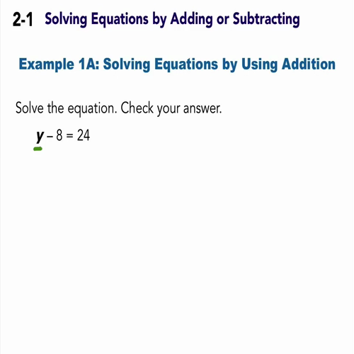 2.1 solving equations with addition and subtraction