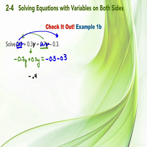2.4 solving equations with variables on both sides