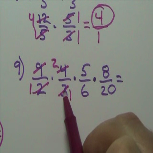 Multiplying Fractions continued