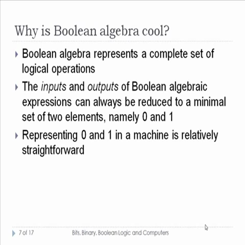 bits, binary, boolean logic and computers