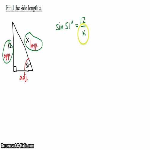 Pre-Calc @ Harrison: Missing Sides and Angles in Right Triangles