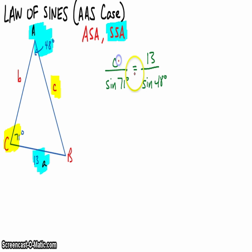 Pre-Calc @ Harrison: Law of Sines (AAS Case)