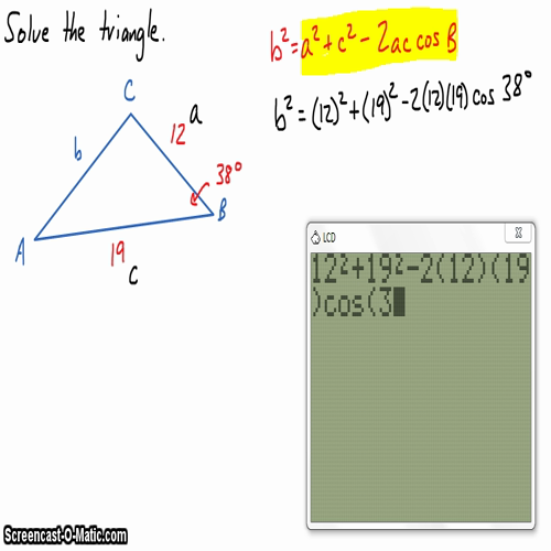 Pre-Calc @ Harrison: Law of Cosines