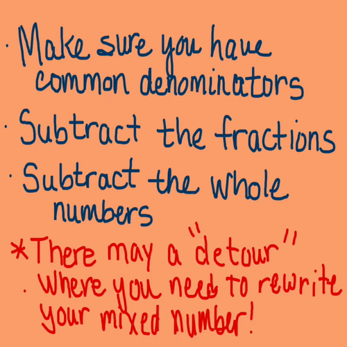 Subtracting Mixed Numbers with Regrouping