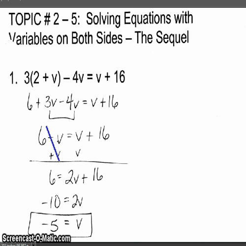 algebra -solving equations, special cases ex1,2