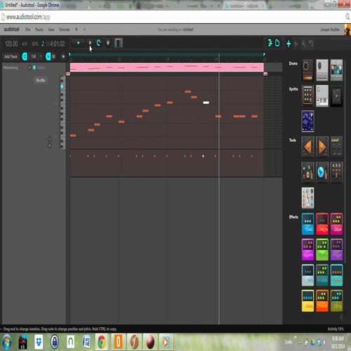 using audiotool to create a melodyv2