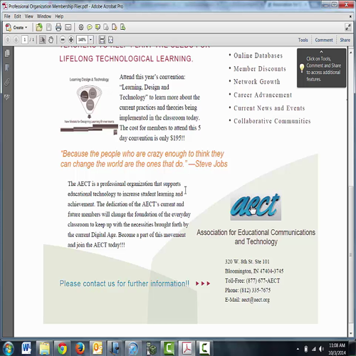 aect professional organization review