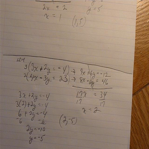 systems of equations by elimination