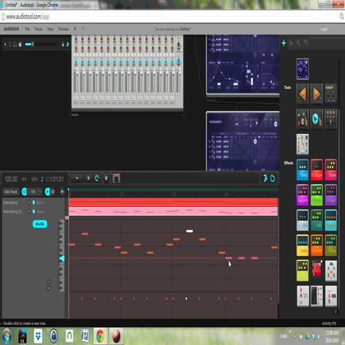 creating a bassline based on chords using audiotool (syth)