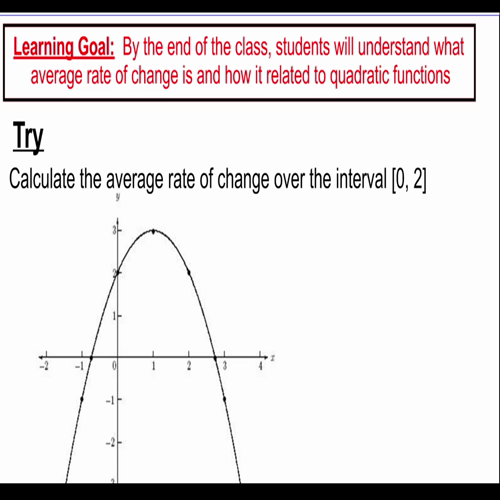 video 5 - average rate of change