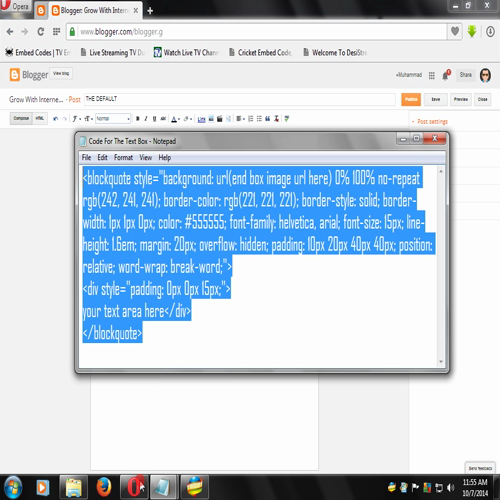 How To Add Text Box To Blogger Post