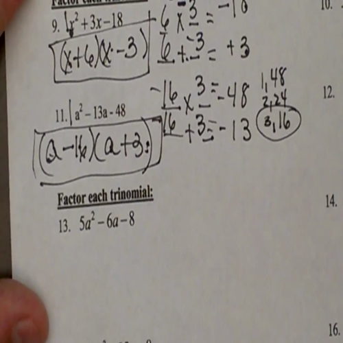 factoring trinomials