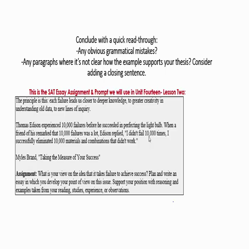 sat prep failure success essay