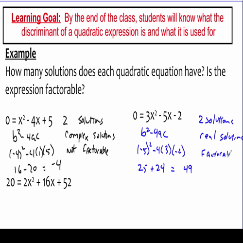 video 14 - the discriminant