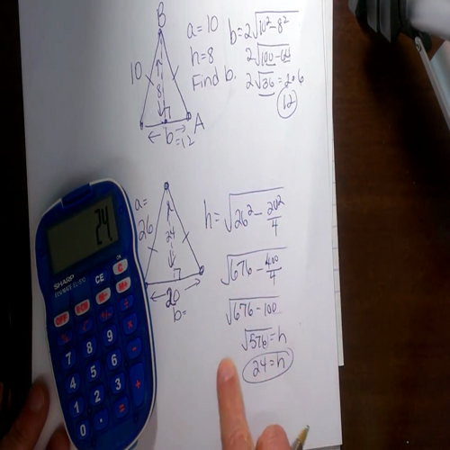 base of an isosceles triangle