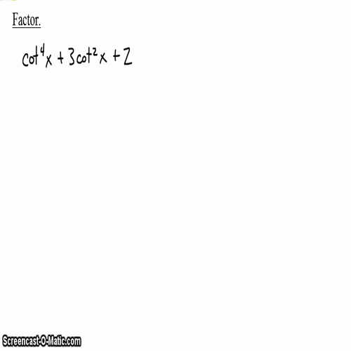 Pre-Calc @ Harrison: Factoring Trig Expressions