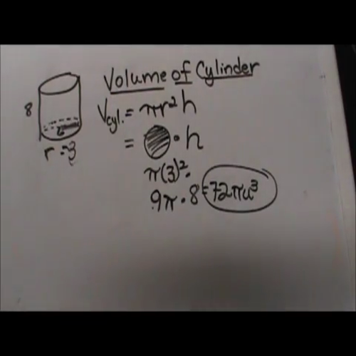 volume of a cylinder