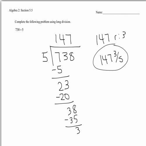 numerical long division