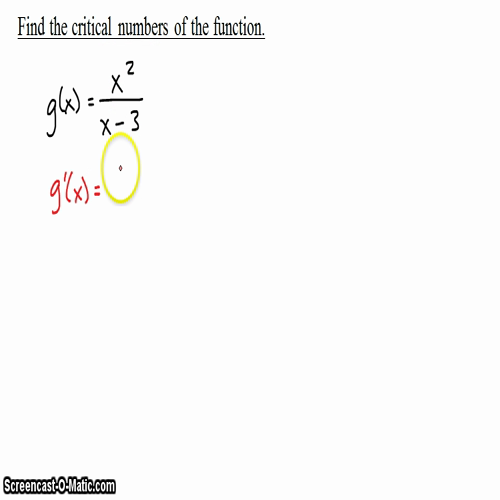 AP Calc @ Harrison: Critical Numbers