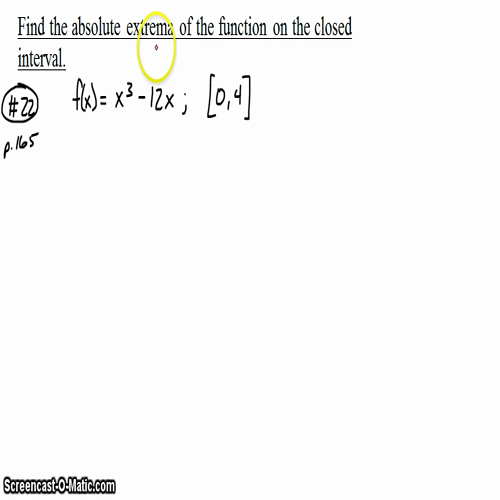 AP Calc @ Harrison: Extrema on a Closed Interval, Part 1