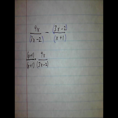 Adding and Subtracting Rational Expressions #2