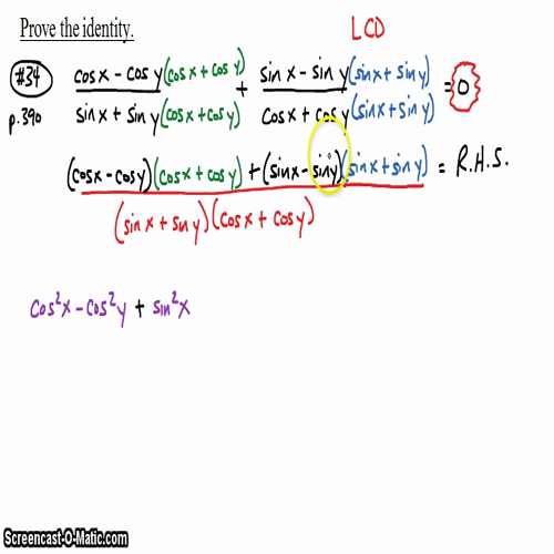 Pre-Calc @ Harrison: Proving Identities, Part 2