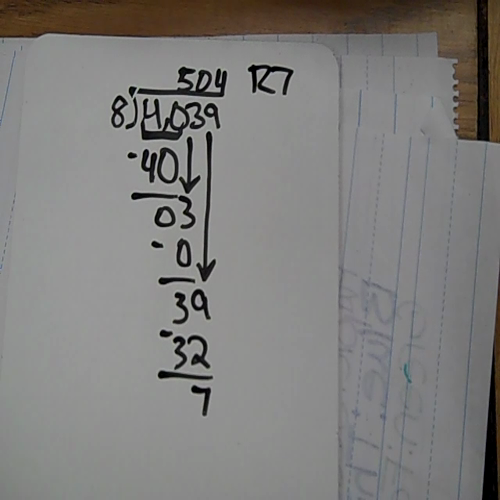Long Division with Zeros on the Quotient 
