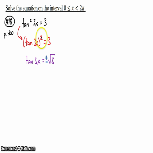 Pre-Calc @ Harrison: Solving Trig Equations