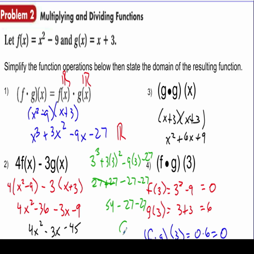 Video 2 - multiplying using function notation