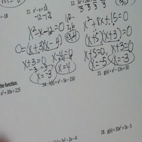 solving quadratic equations by factoring