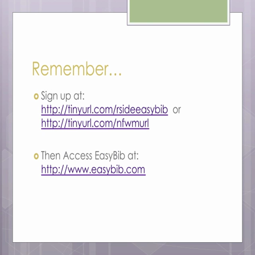 easybib for riverside high school-sd