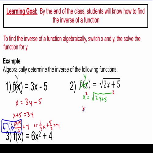 video 9 - finding the inverse of a function