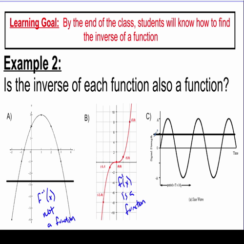 video 10 - graphing the inverse of a function