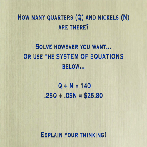 Quarters & Nickels Story Problem #2