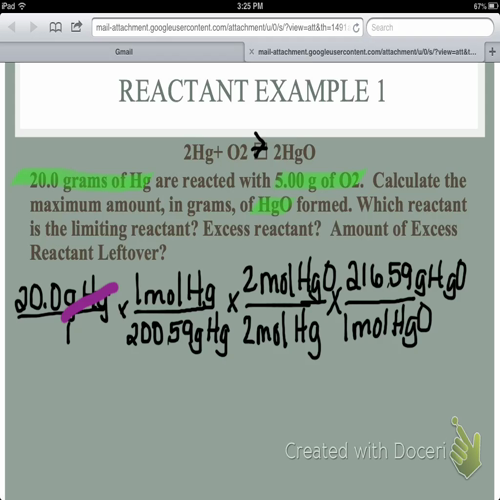 limiting reactant
