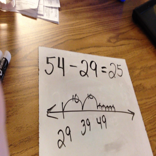subtraction counting on with a number line