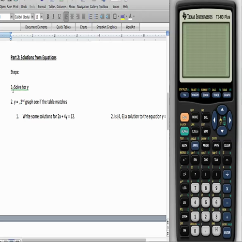 solutions from equations notes