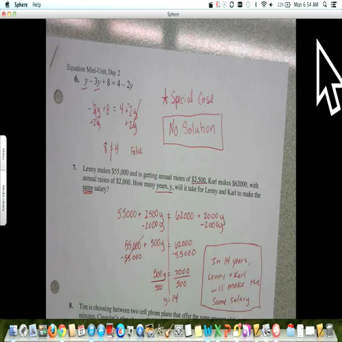 equation mini-unit, day 2 (special cases)