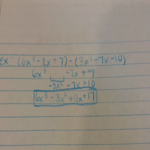 Adding and Subtracting Polynomials - 1