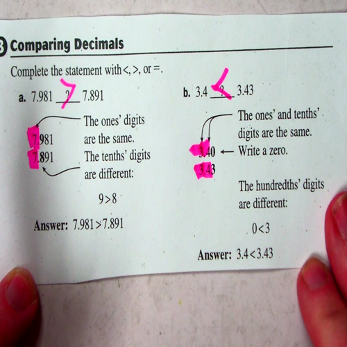lesson 3.3 compare and order decimals