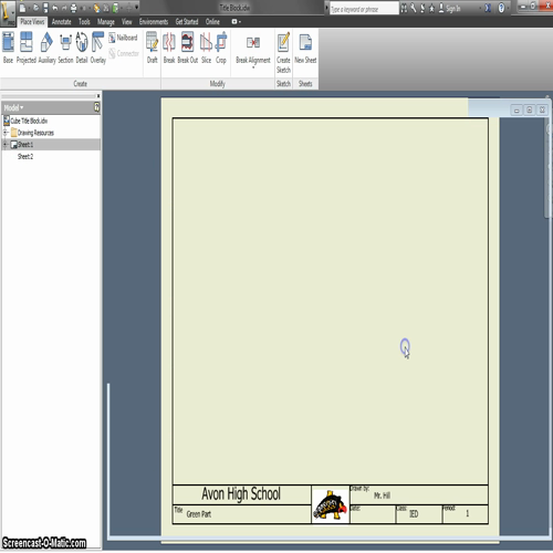Day 37 - Placing Cube Parts on the AHS title Block